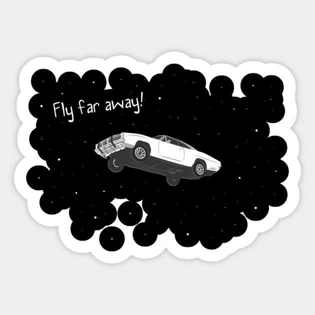 Car flying Sticker by atizadorgris